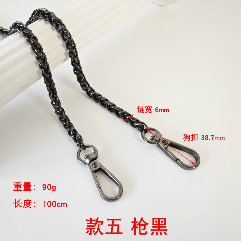Cadena de Metal para Bolso DIY con Correa Tejida