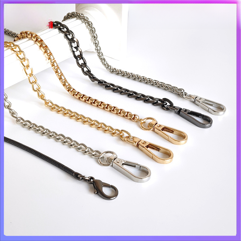 Cadena de Metal para Bolso DIY con Correa Tejida