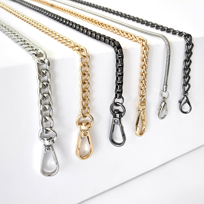 Cadena de Metal para Bolso DIY con Correa Tejida