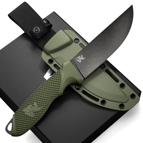 ODENWOLF W-FLAT Survival Edge - Cuchillo de Acero D2 de Hoja Completa
